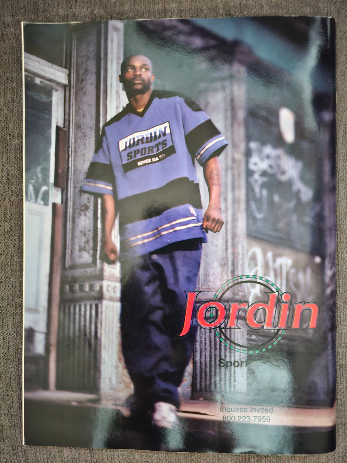 Jordin Sports clothing advertisement on back cover