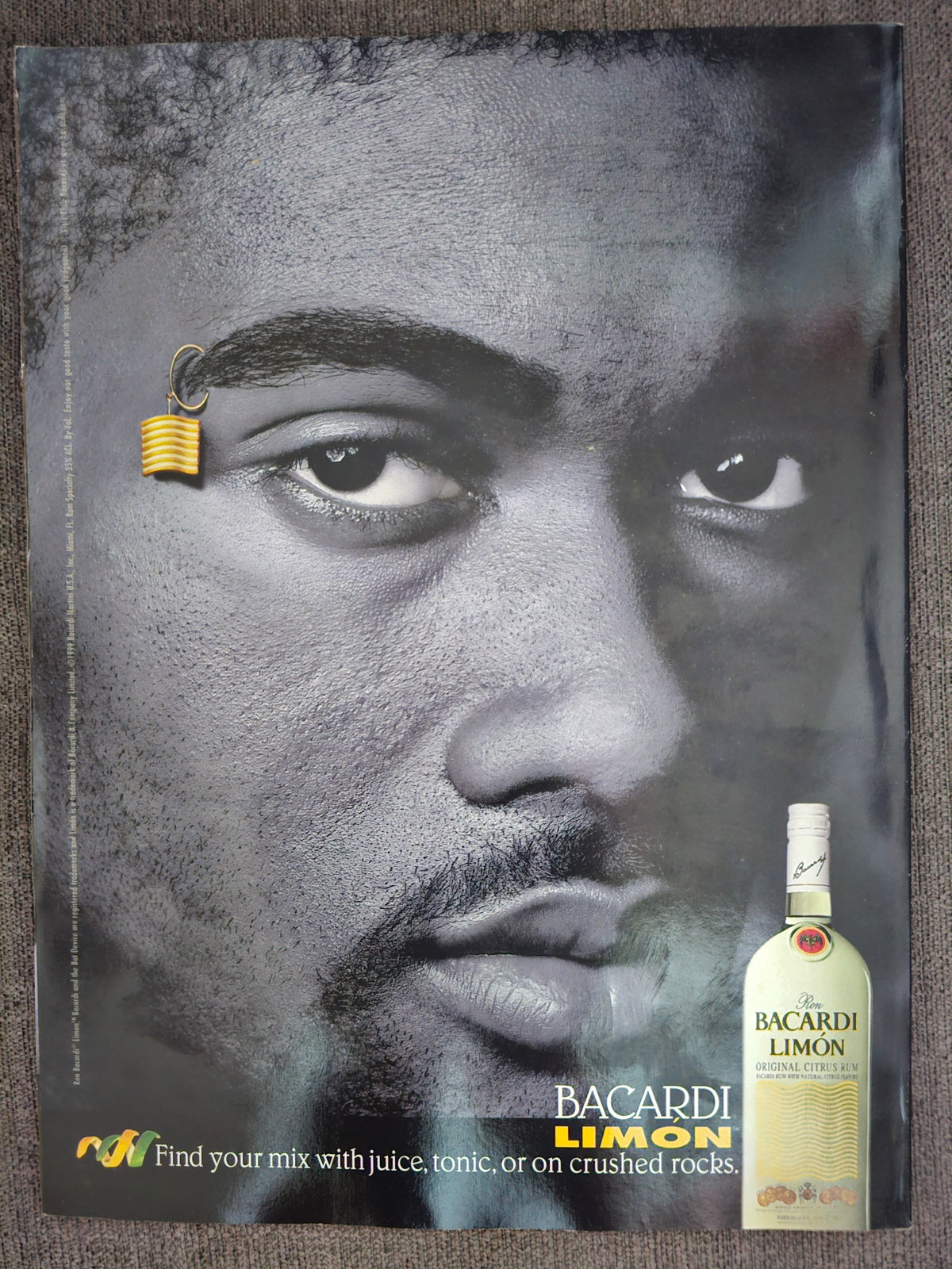Bacardi Limon advertisement on the back cover