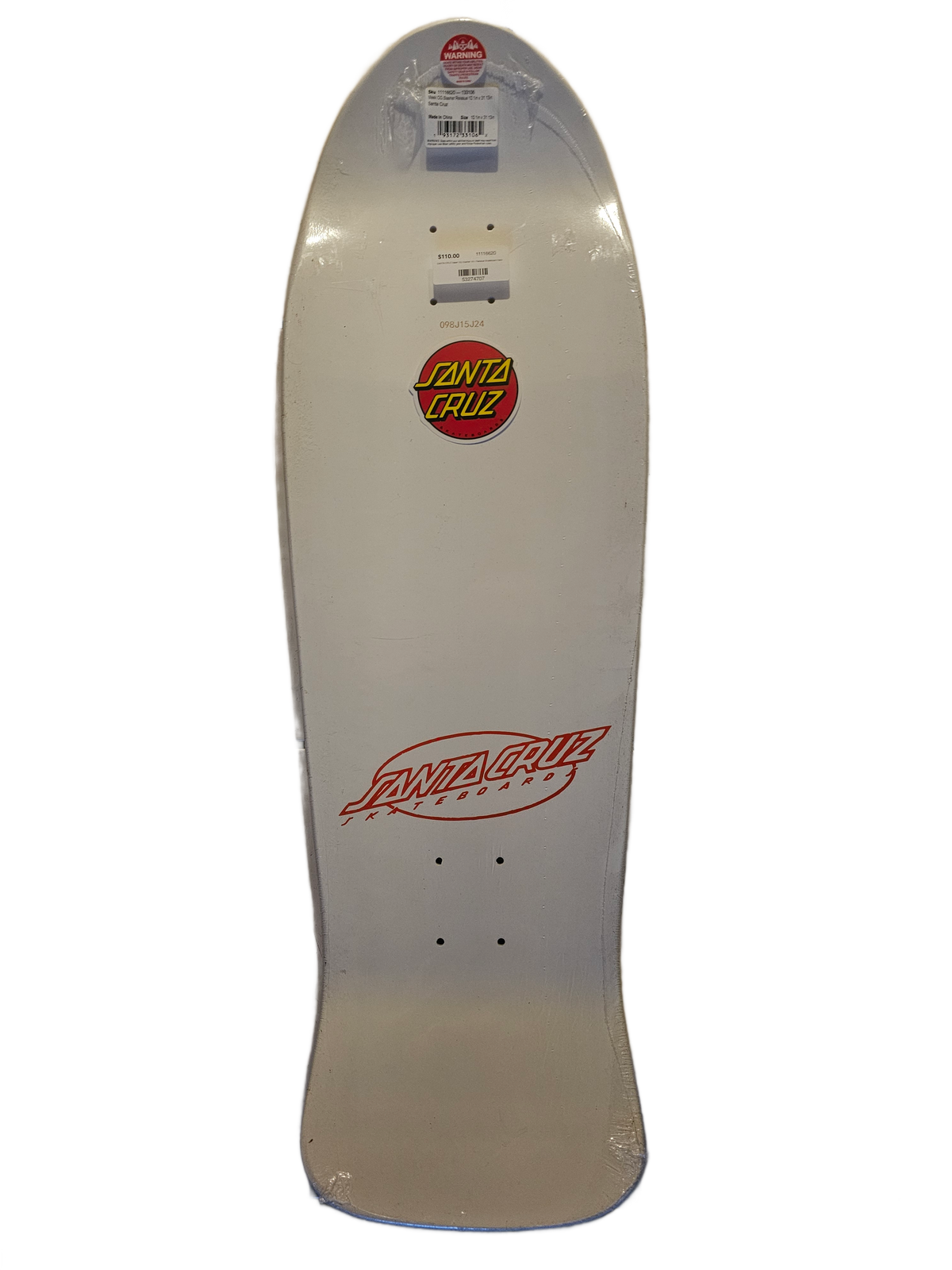 Santa Cruz Keith Meek "OG Slasher" Reissue Deck – White, 10.1" (NOS)