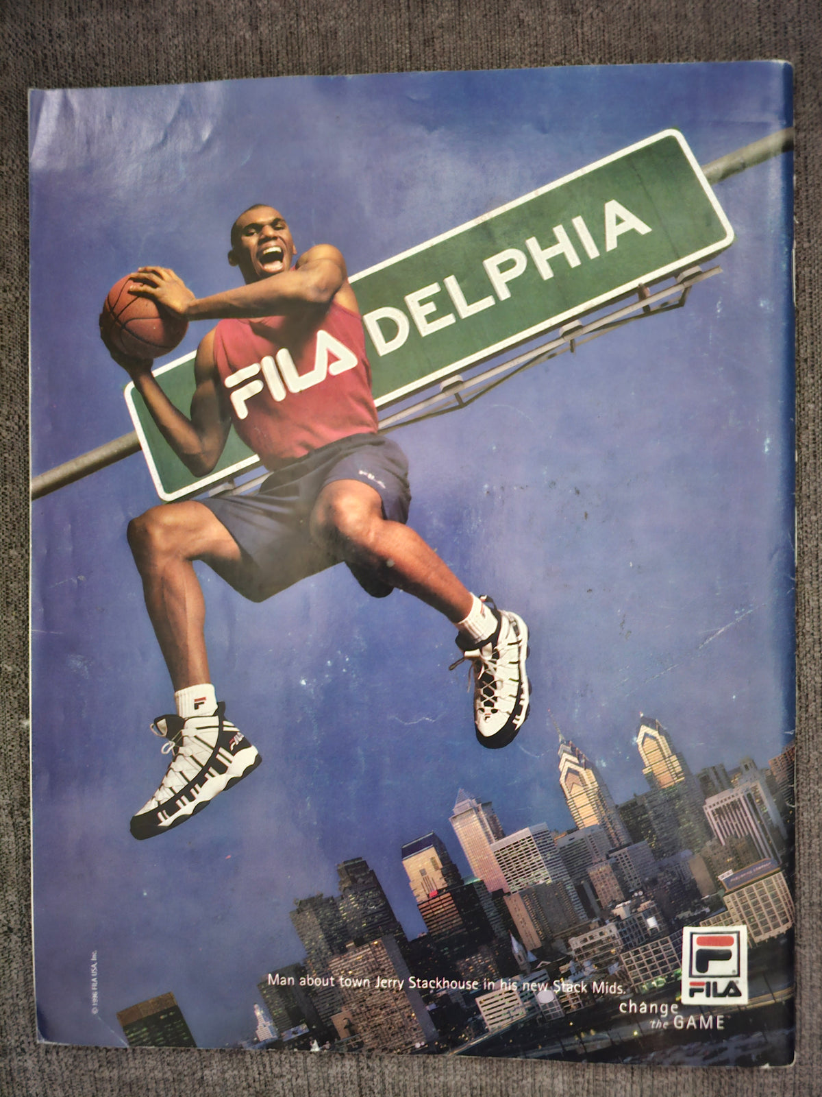 Jerry Stackhouse FILA Stack Mids back-cover advertisement