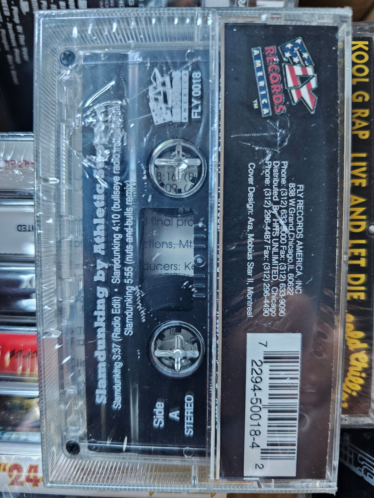 Athletic Support Slamdunking cassette back showing label, barcode, and wrap condition