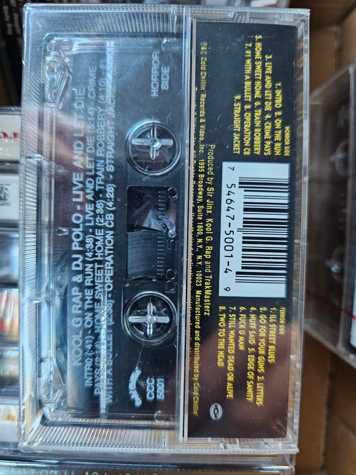Live and Let Die cassette back with Cold Chillin' branding and barcode