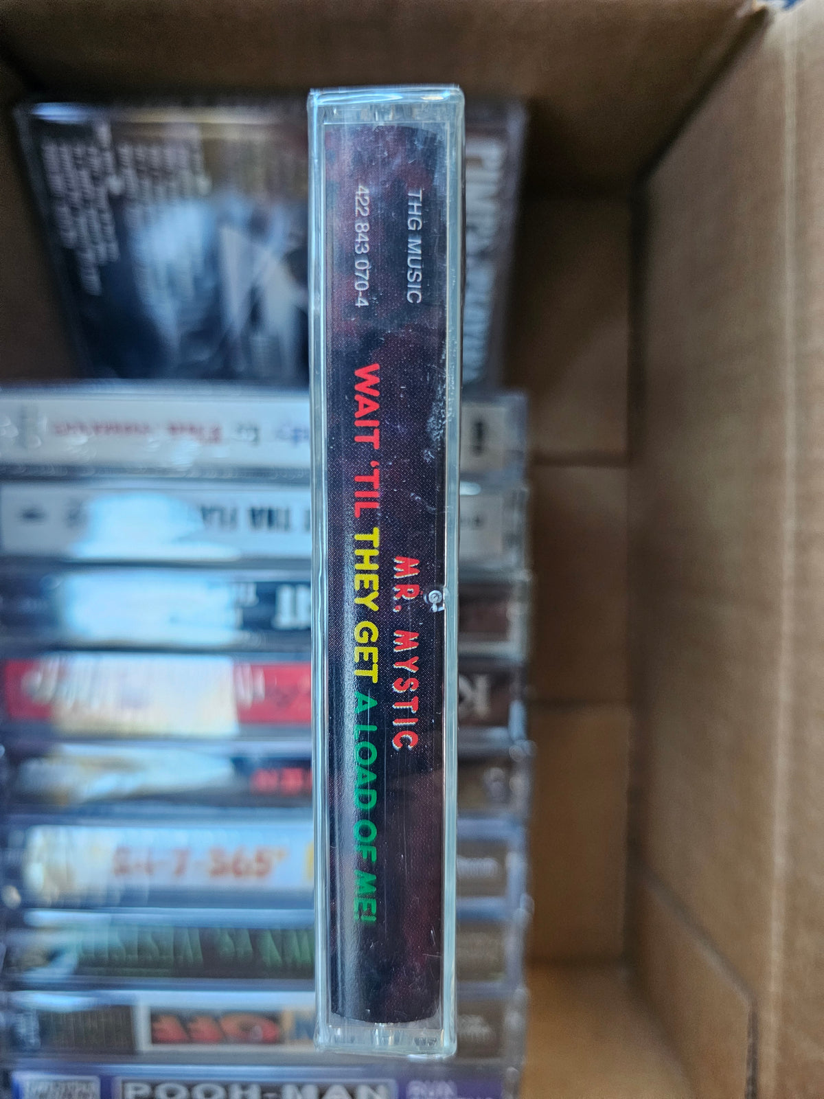 Mr. Mystic cassette spine with THG Music catalog number