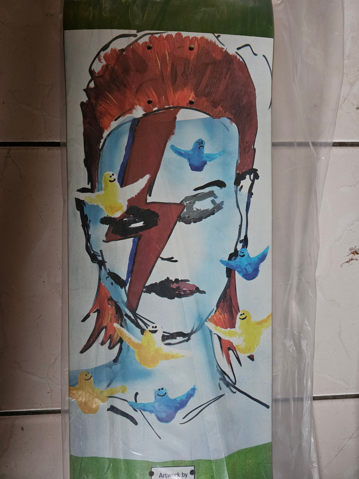 Jason Lee "David Bowie Tribute" Skateboard Deck (Mark Gonzales Art) - 8.38"