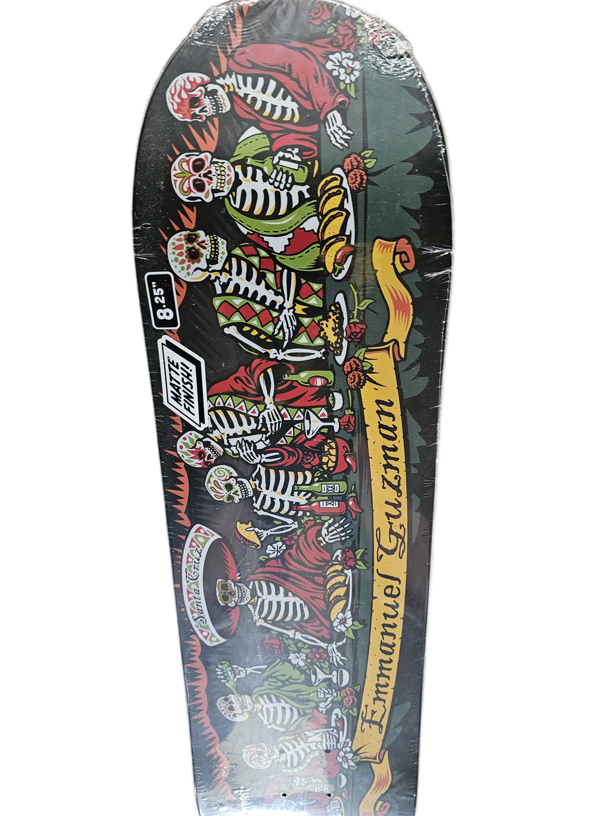 Santa Cruz Emmanuel Guzman Dining With the Dead skateboard deck with background removed