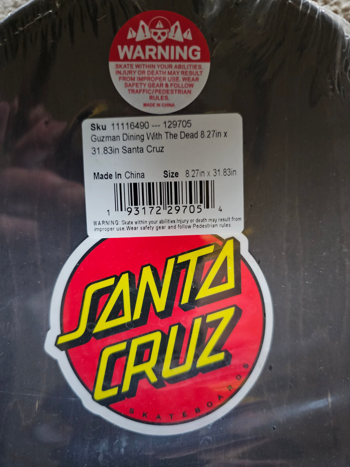 Santa Cruz Emmanuel Guzman "Dining With the Dead" Skateboard Deck - 8.27"
