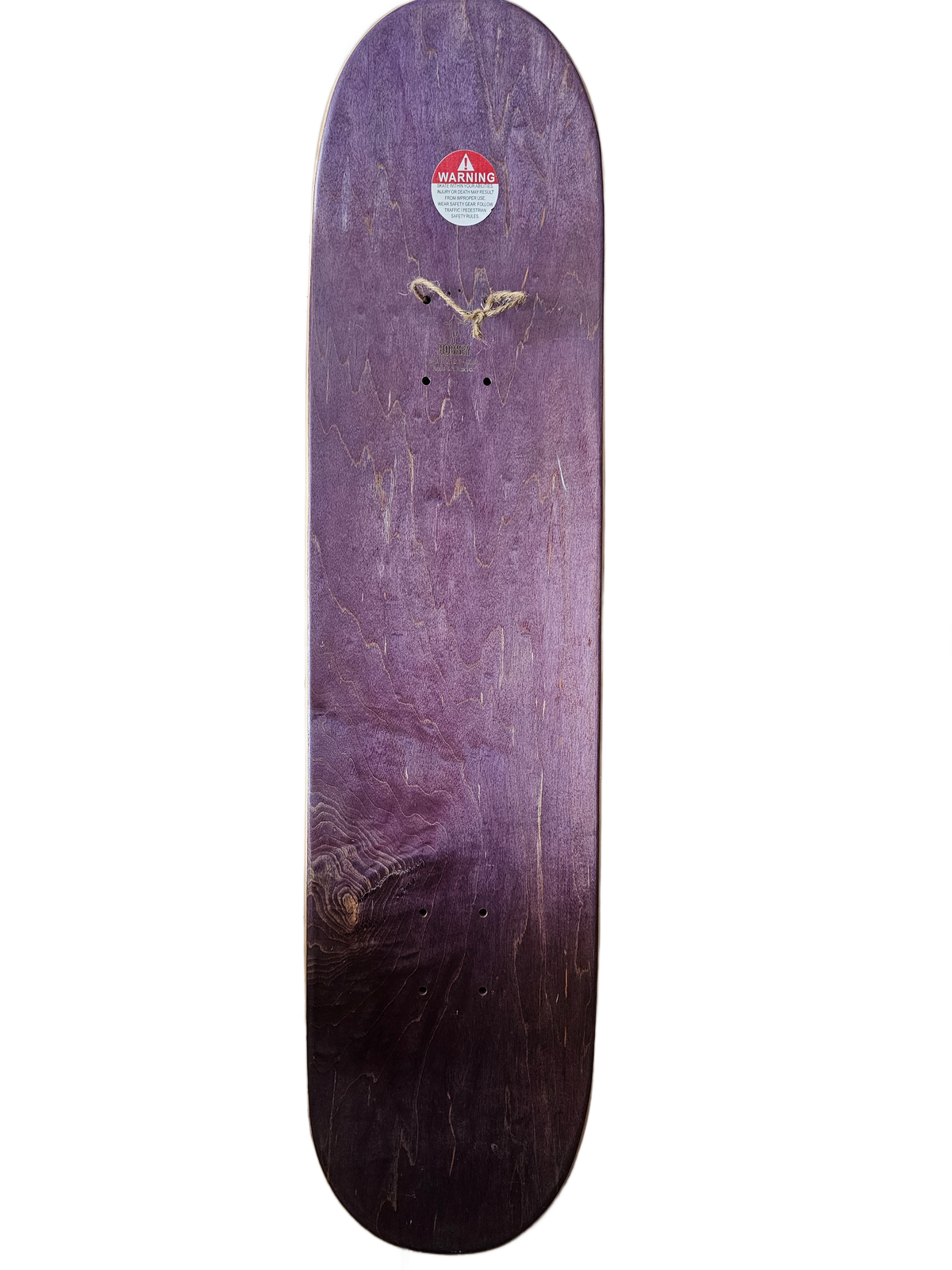 Cutout view of purple-stained deck top