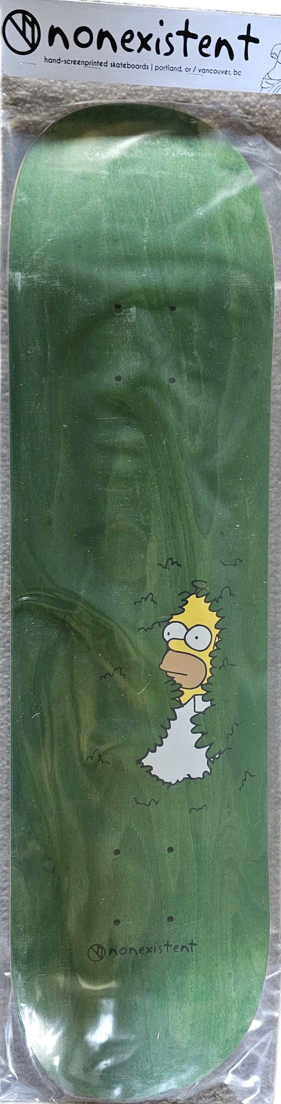 Nonexistent "Homer Hedge" Skateboard Deck - Green Woodgrain