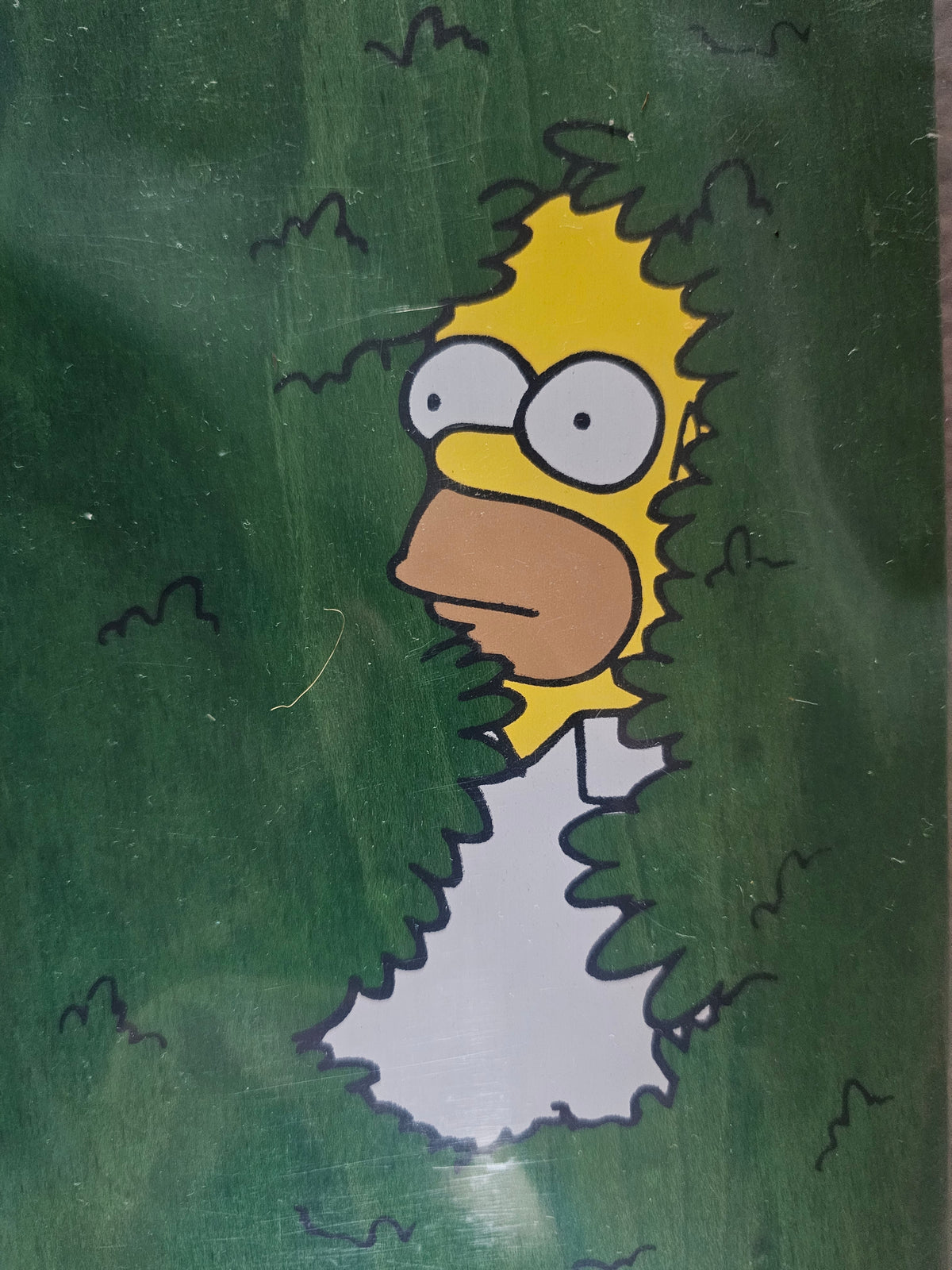 Nonexistent "Homer Hedge" Skateboard Deck - Green Woodgrain
