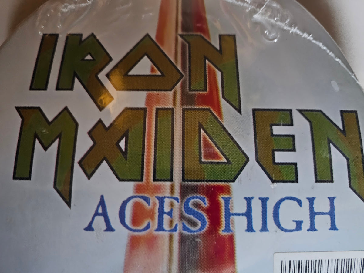 Red-stained top ply of Zero Iron Maiden skateboard deck