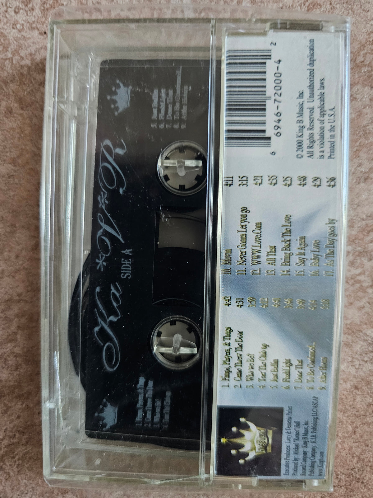 Ka V R cassette rear track listing and barcode