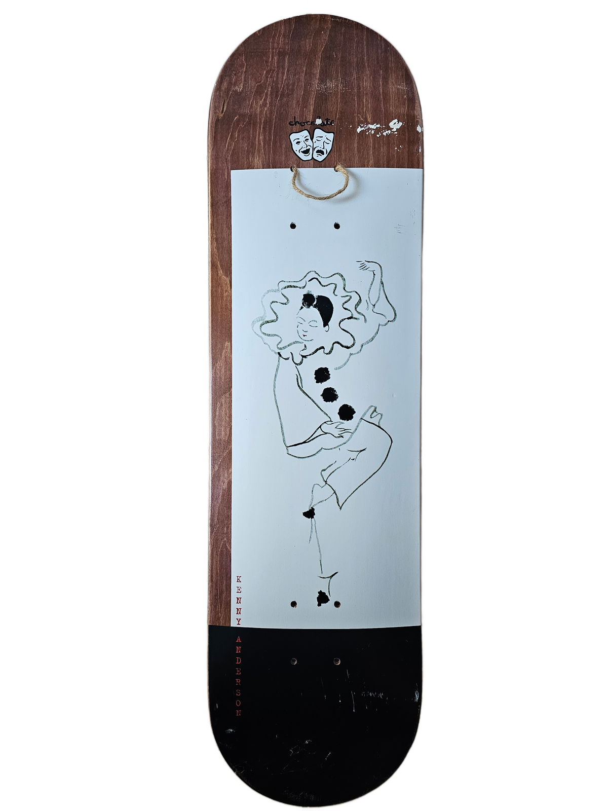 Cutout view of Chocolate Kenny Anderson clown graphic deck