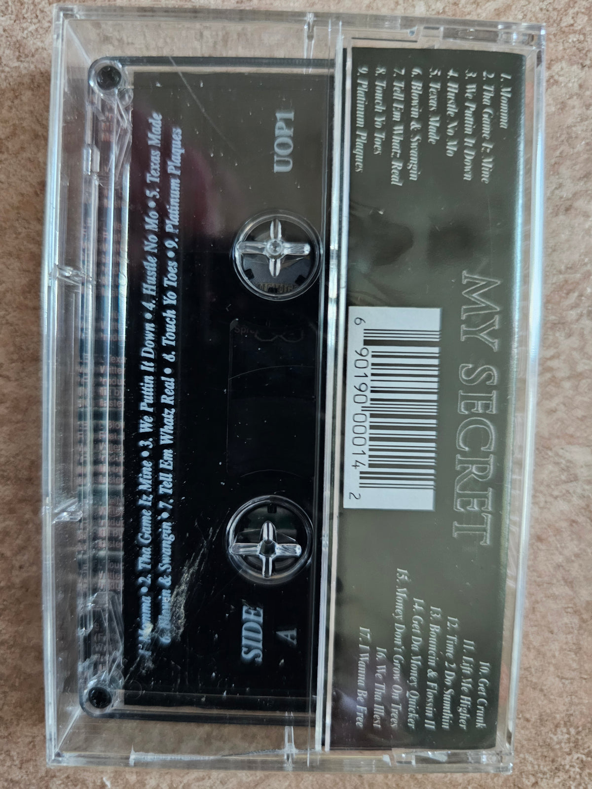 Lil Sin My Secret cassette rear and barcode