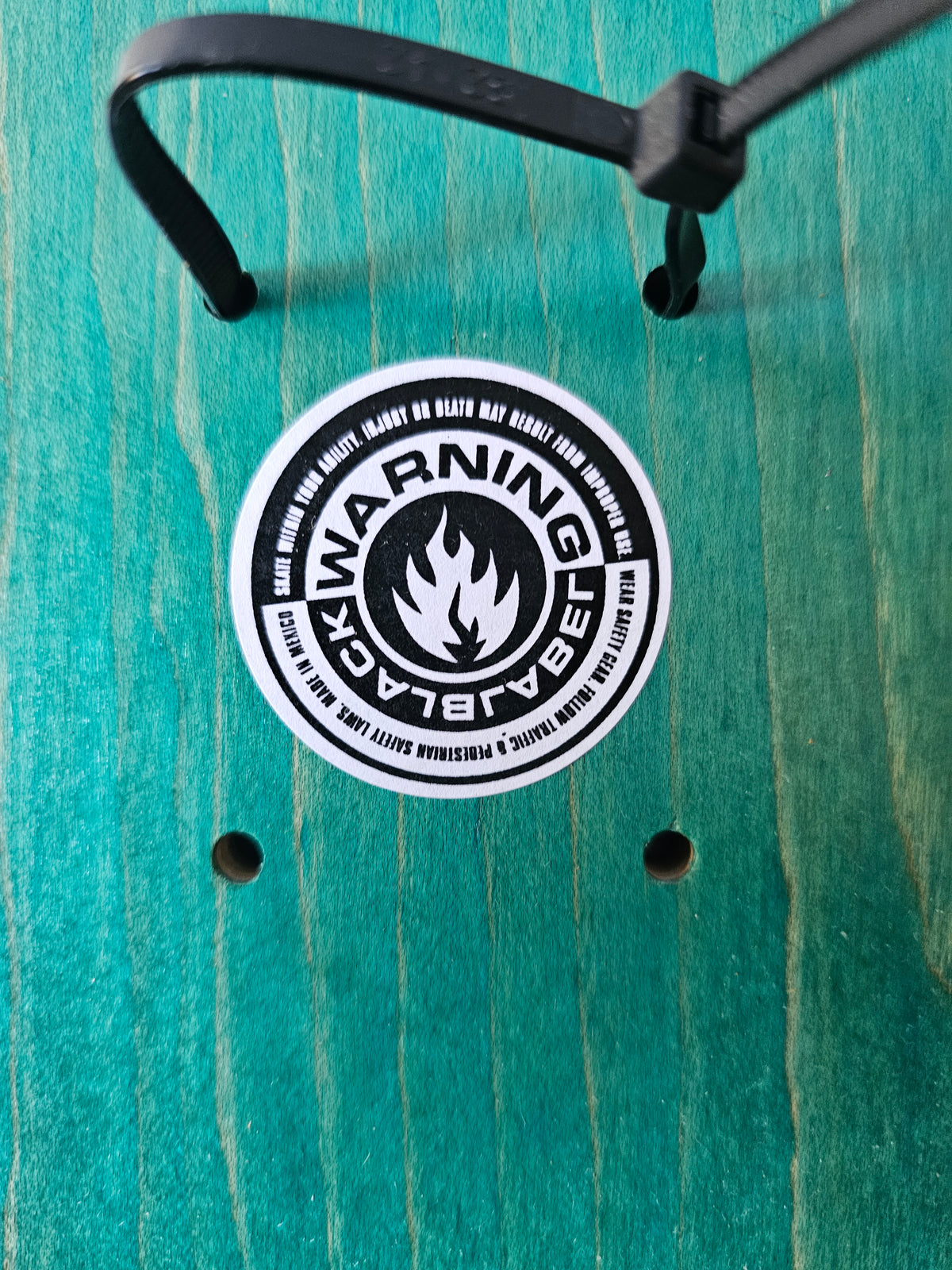 Black Label John Lucero "Jester Behind Bars" Deck – Teal Woodgrain (NOS)