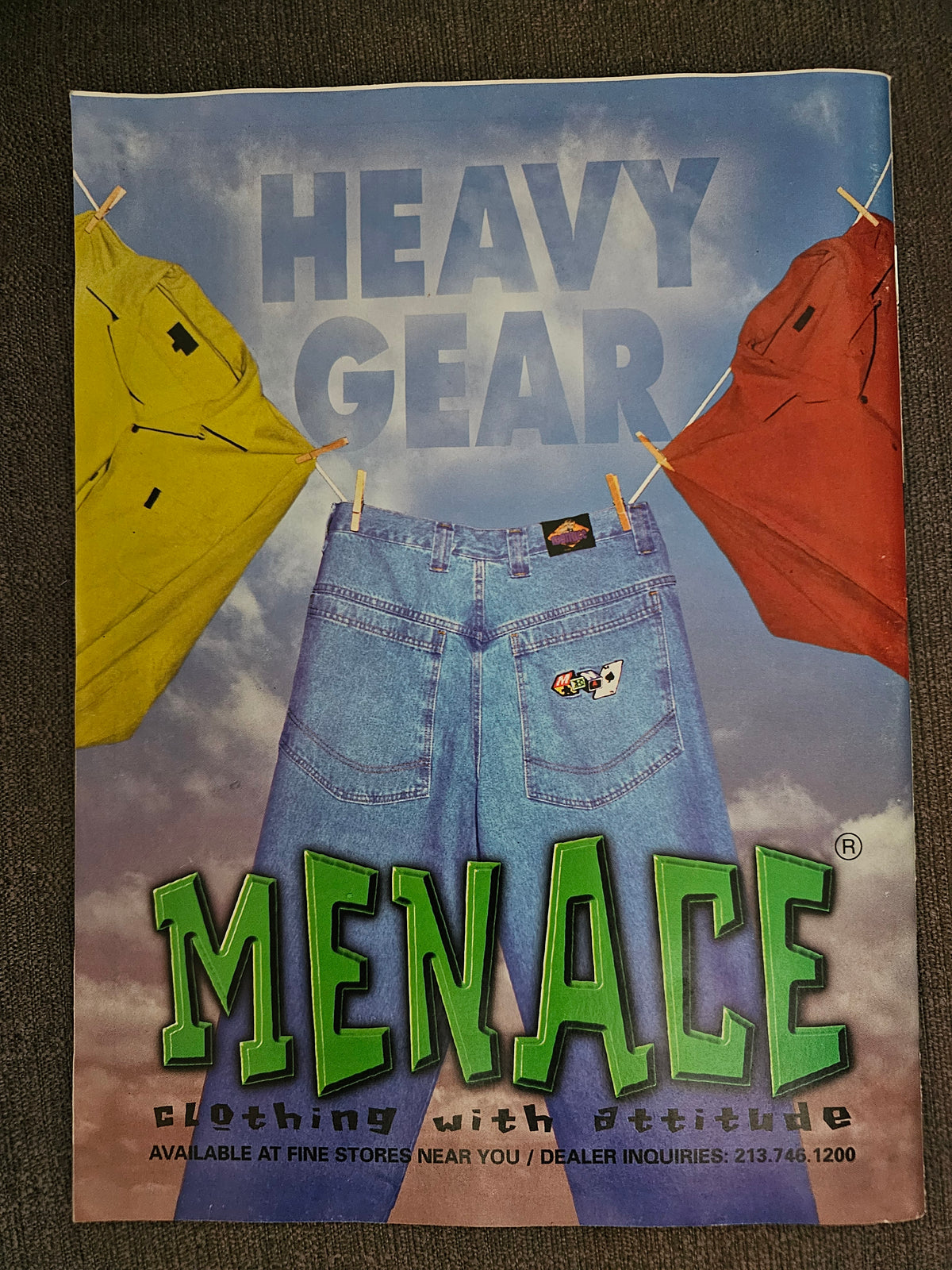 Menace Heavy Gear clothing advertisement on back cover