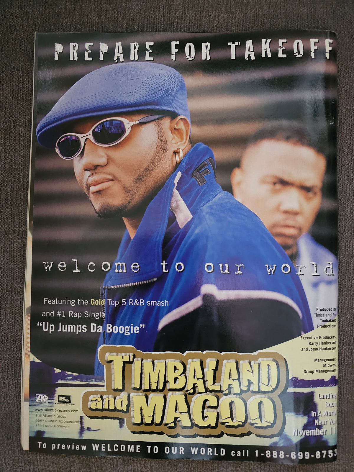Timbaland and Magoo Welcome to Our World advertisement on back cover