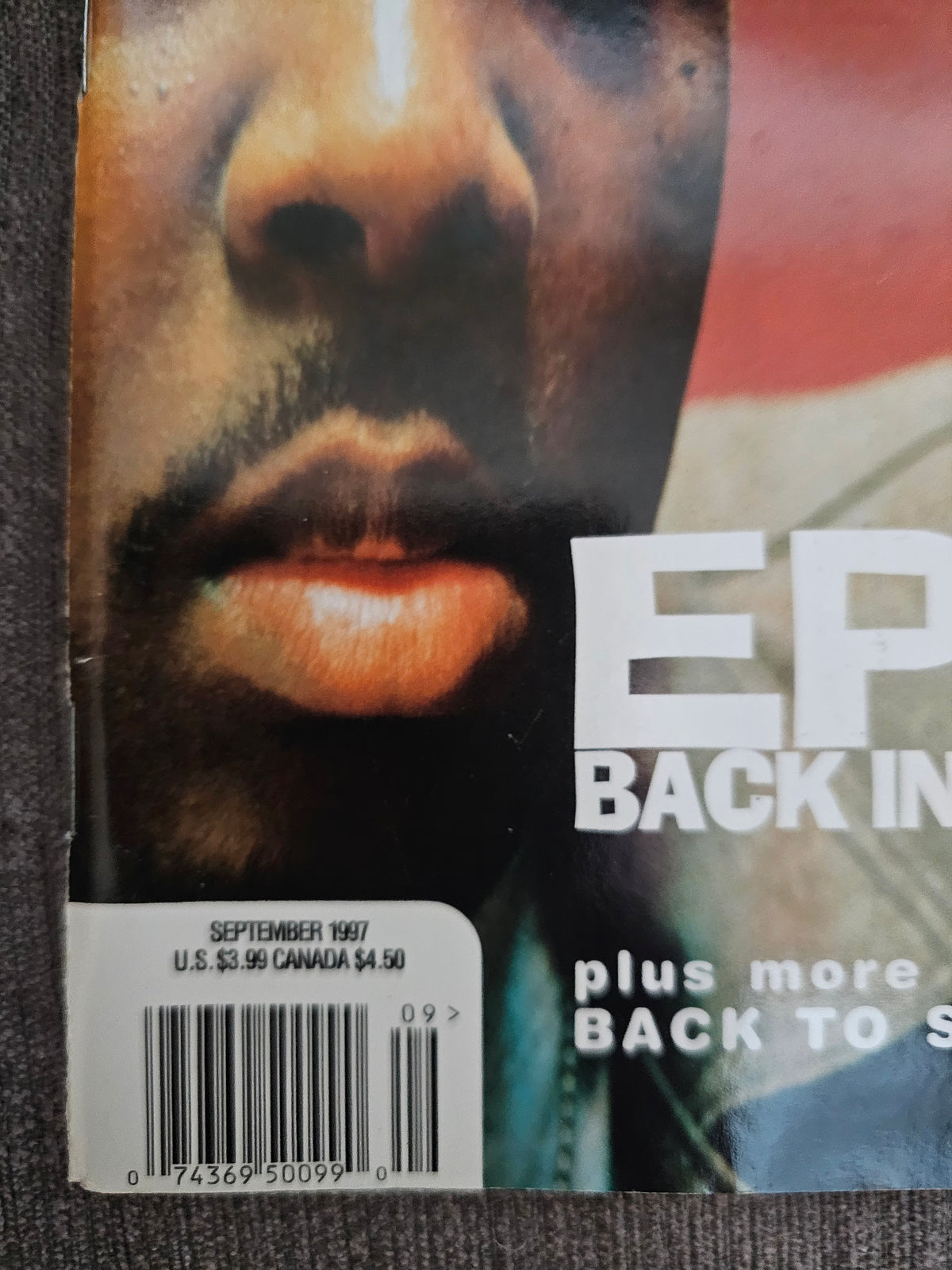 September 1997 date and barcode close-up showing spine-side wear