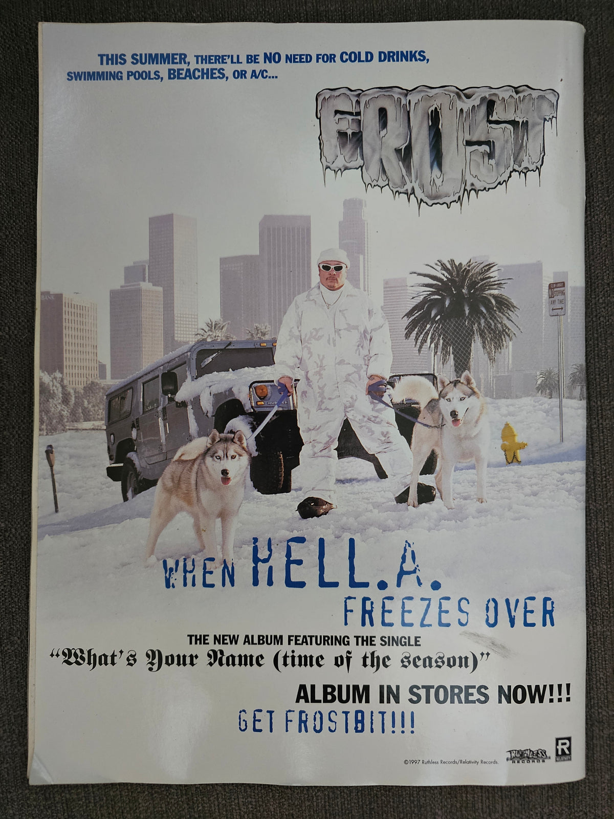 Frost When Hell.A. Freezes Over album advertisement on back cover
