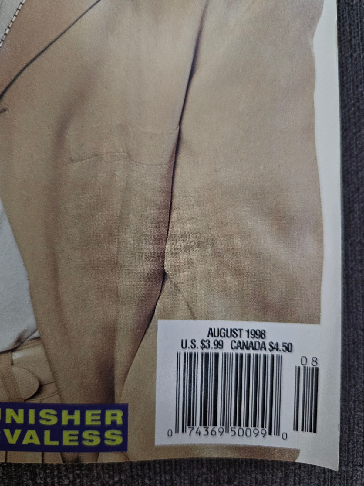 August 1998 issue date and barcode detail