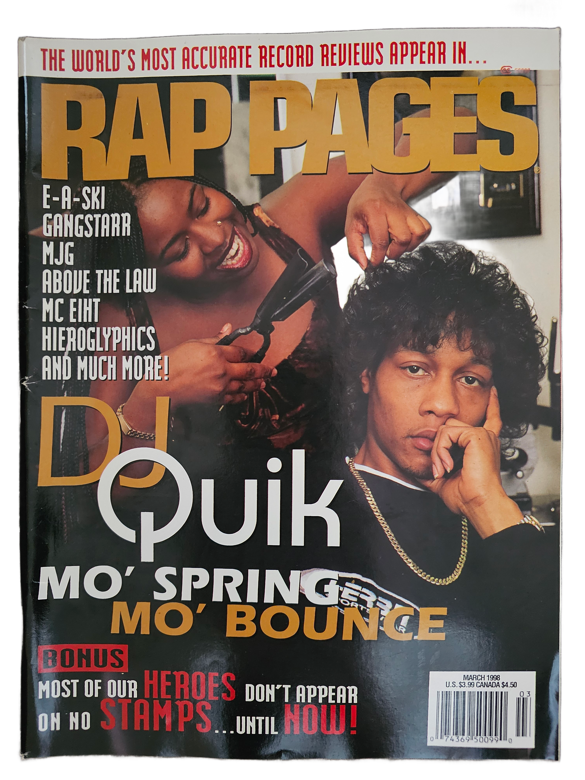 Rap Pages March 1998 DJ Quik barbershop front cover