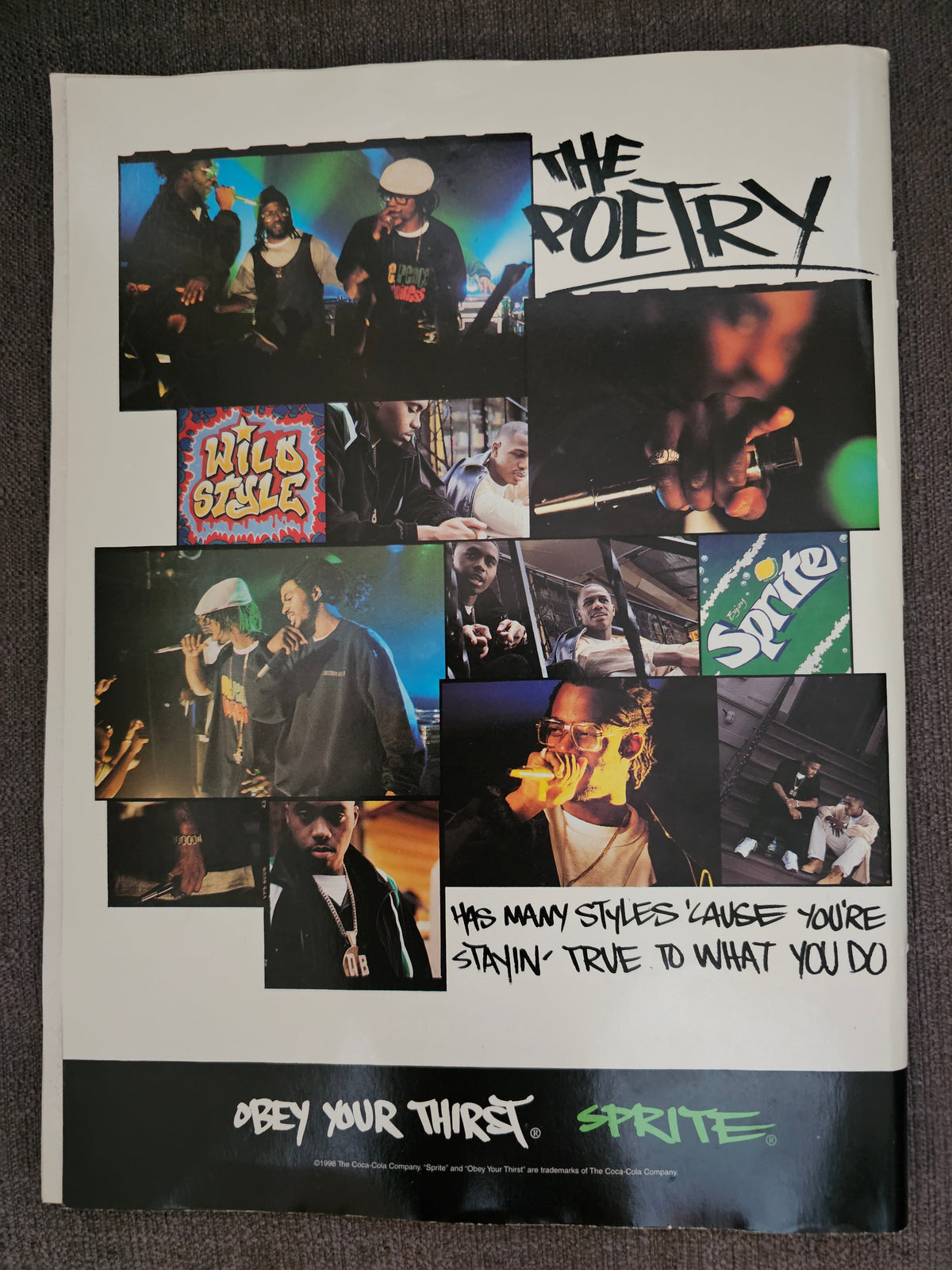 Sprite Obey Your Thirst hip-hop collage back-cover advertisement