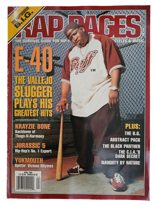 Rap Pages April 1999 E-40 baseball-bat front cover
