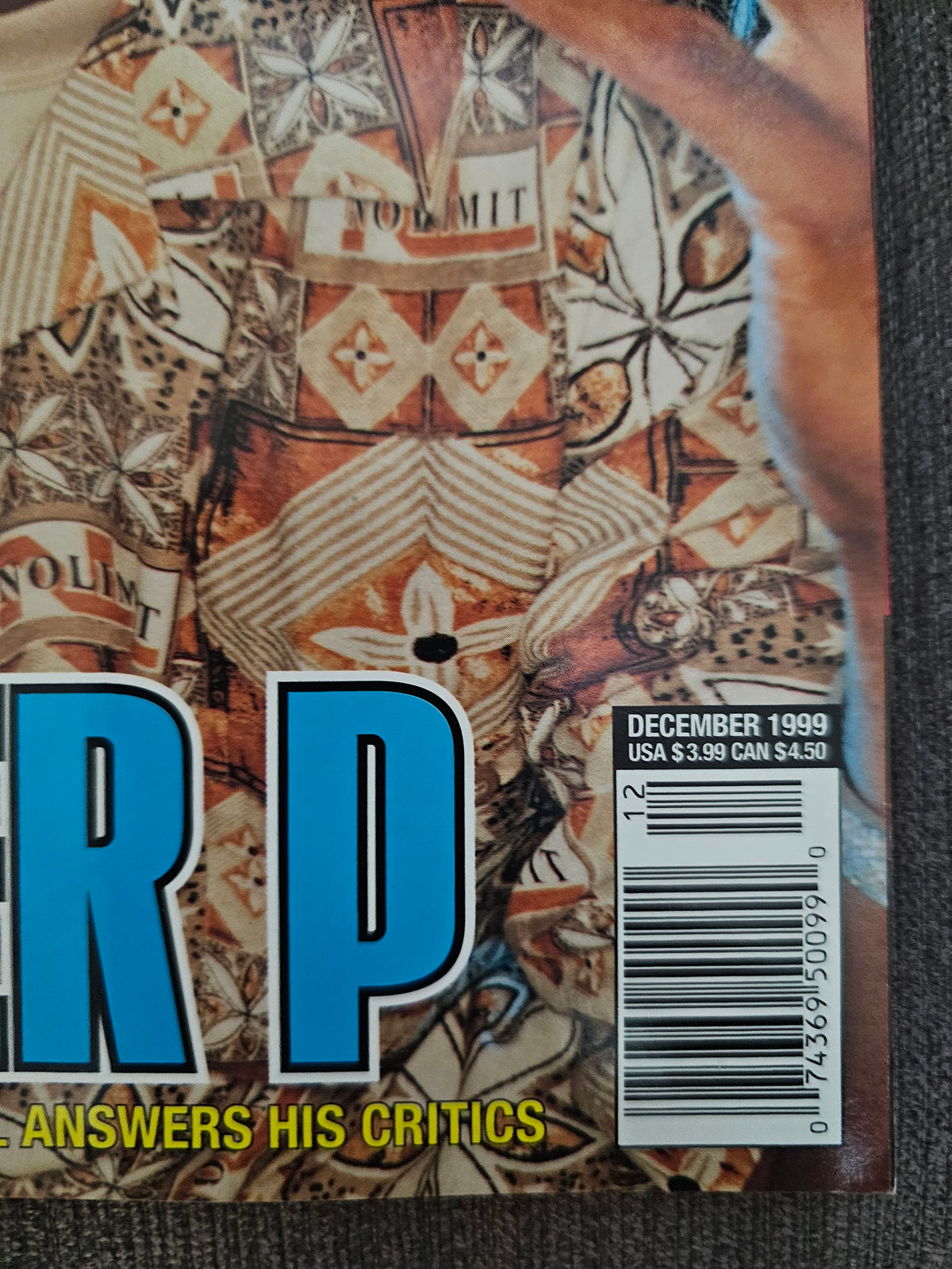 December 1999 issue date and barcode detail