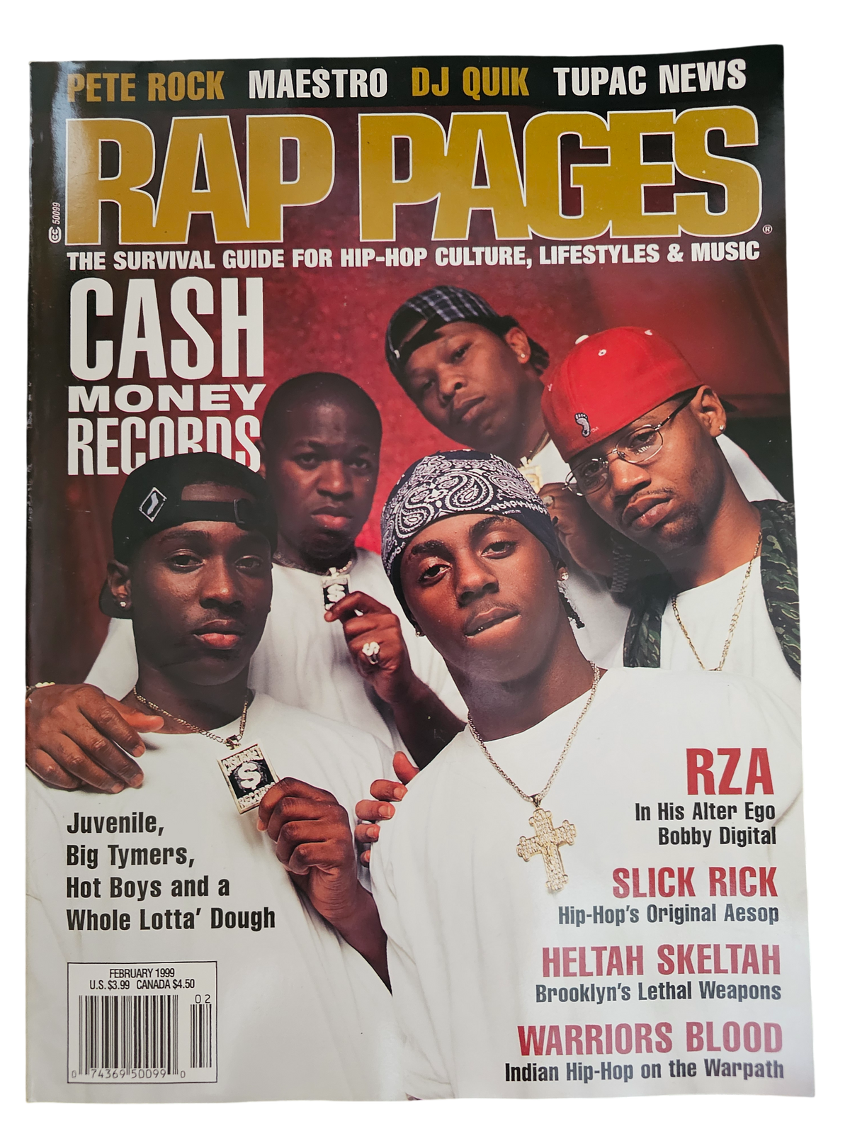 Rap Pages February 1999 Cash Money Records front cover