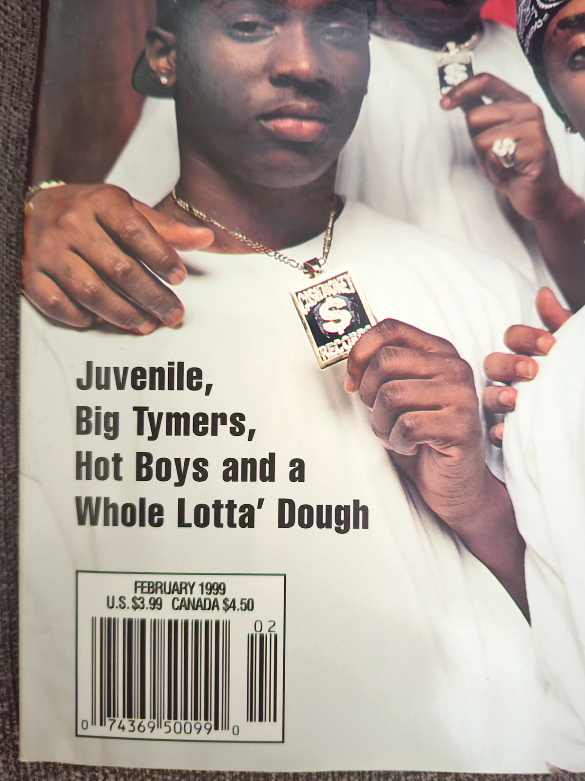 February 1999 date and barcode close-up