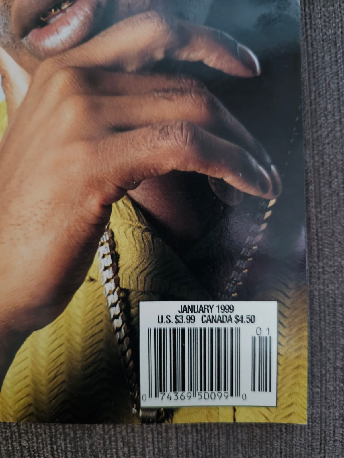 January 1999 date and barcode close-up