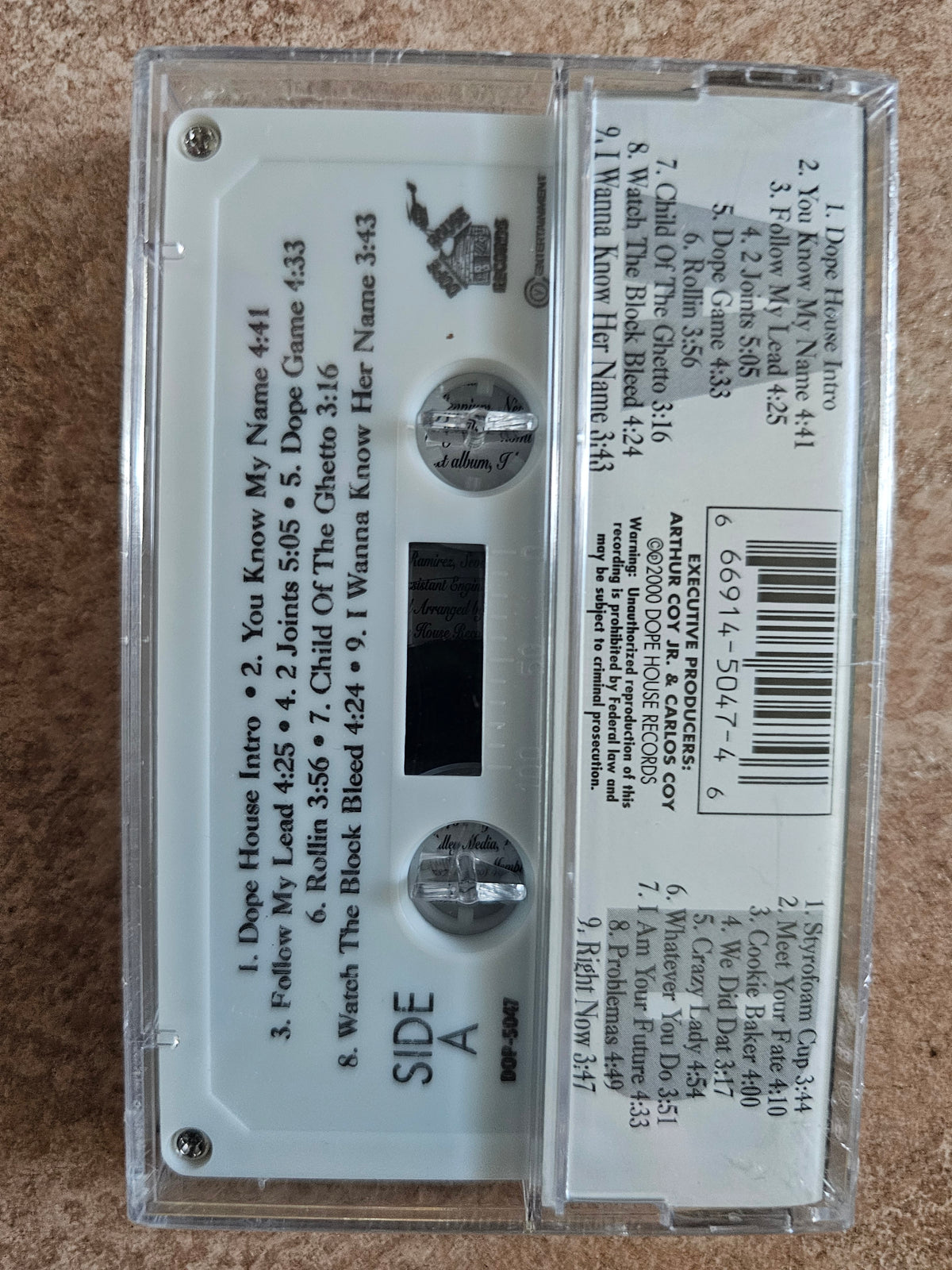 SPM The Purity Album cassette rear track listing and barcode