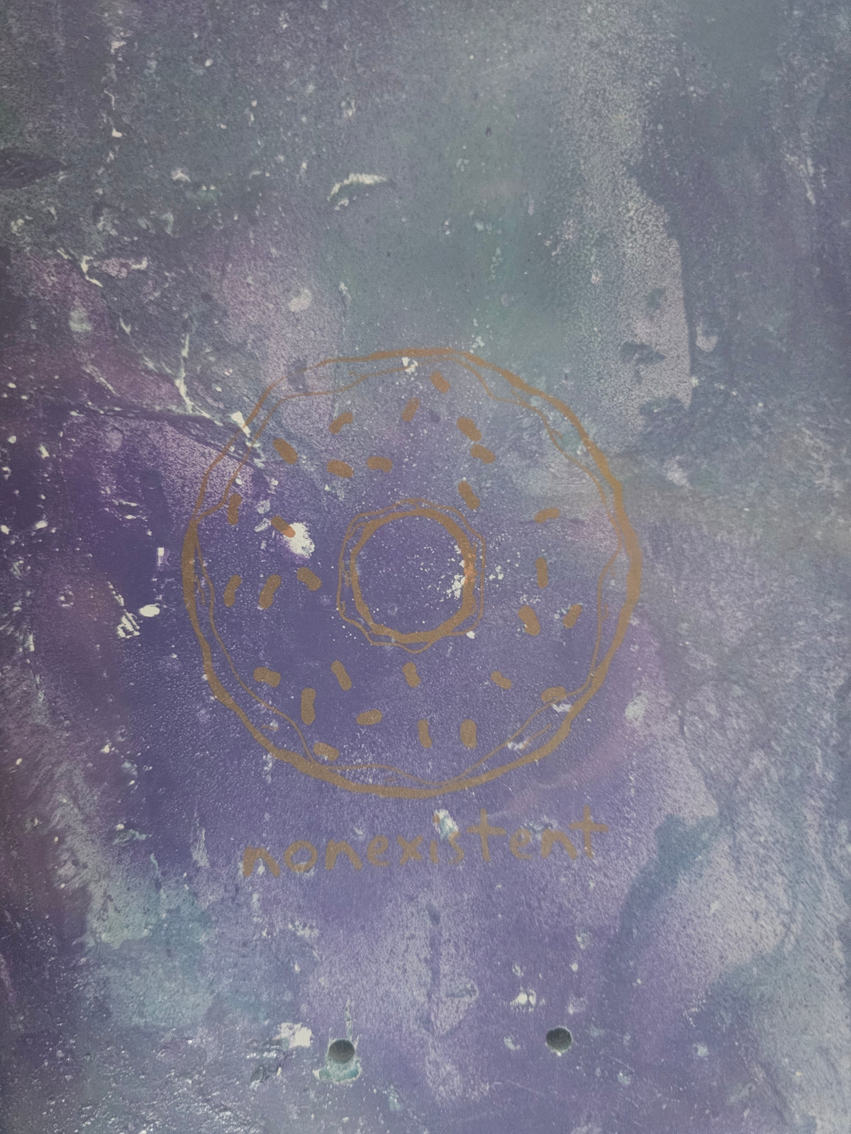 Nonexistent "Cowabunga Dudes" Skateboard Deck - Purple Woodgrain