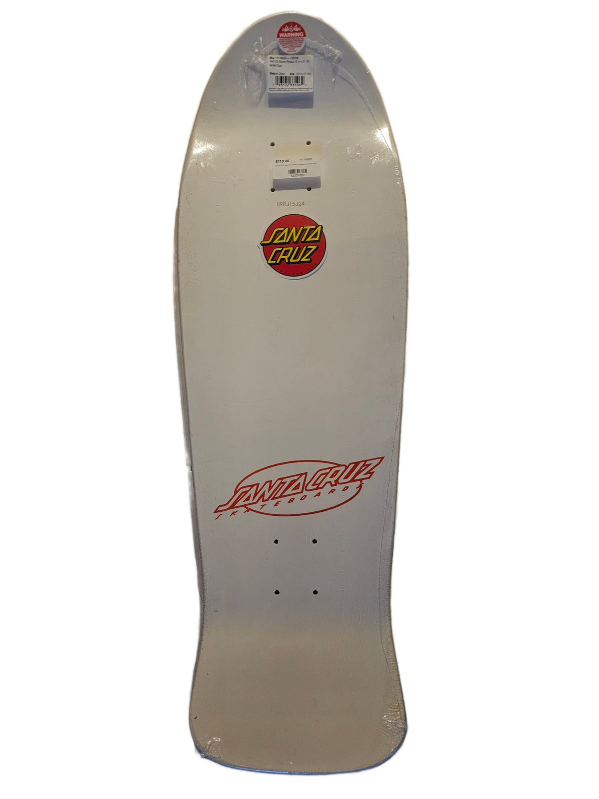 Santa Cruz Keith Meek "OG Slasher" Reissue Deck – White, 10.1" (NOS)