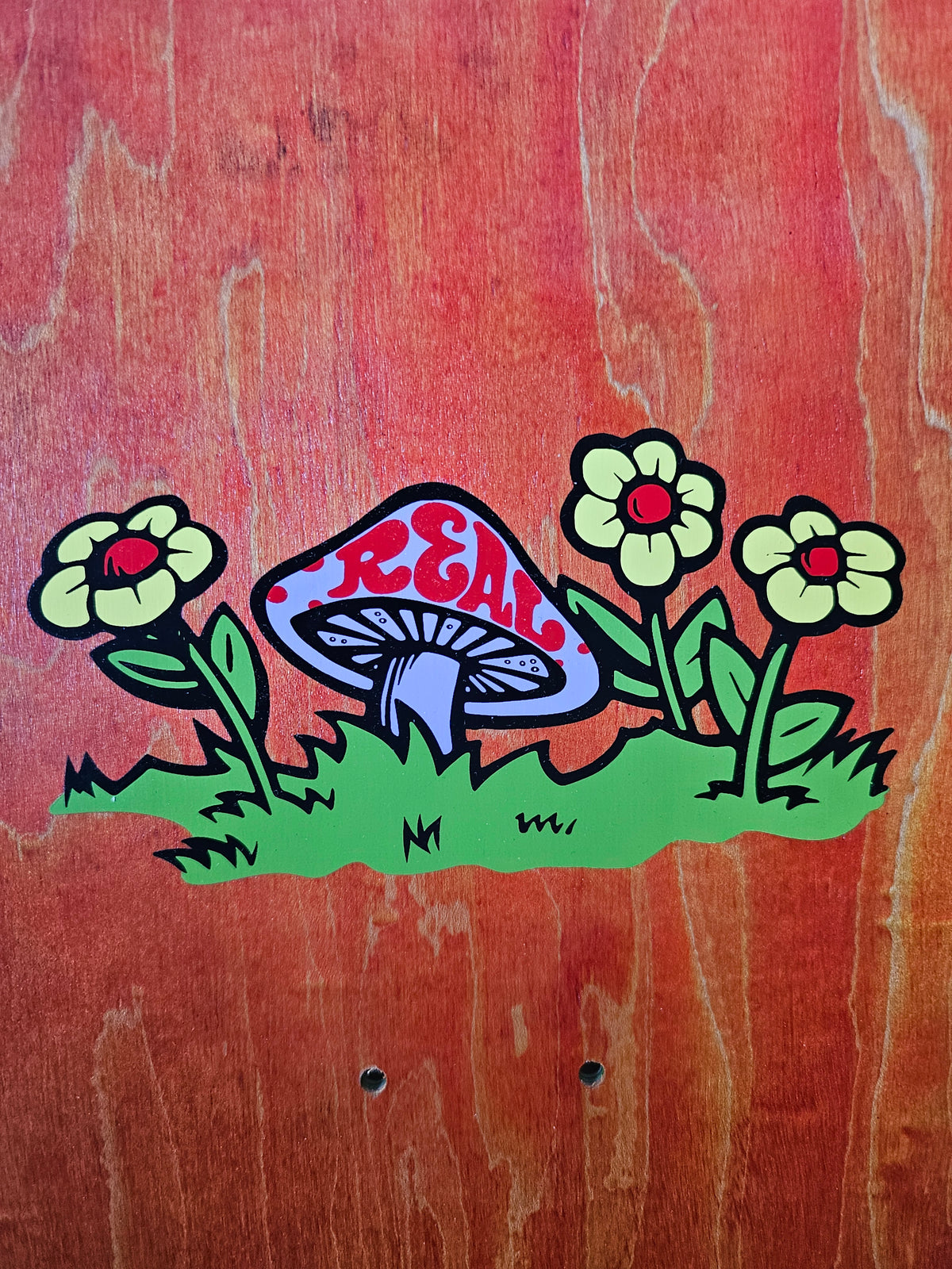 Real Skateboards Rob "Sluggo" Boyce "Squirrel" Deck – Green Woodgrain (NOS)