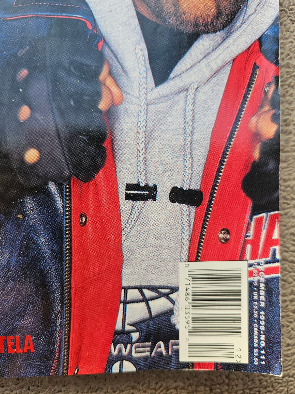 Close-up of December 1998 issue 111 details and front cover corner