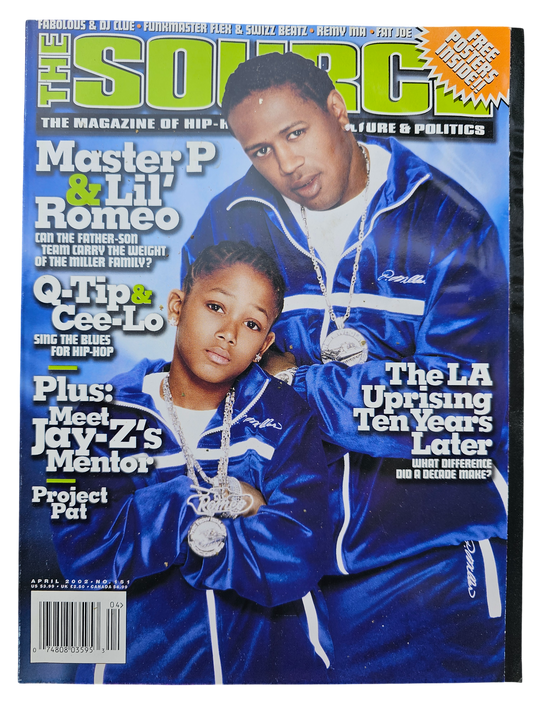 The Source April 2002 issue 151 Master P and Lil' Romeo front cover