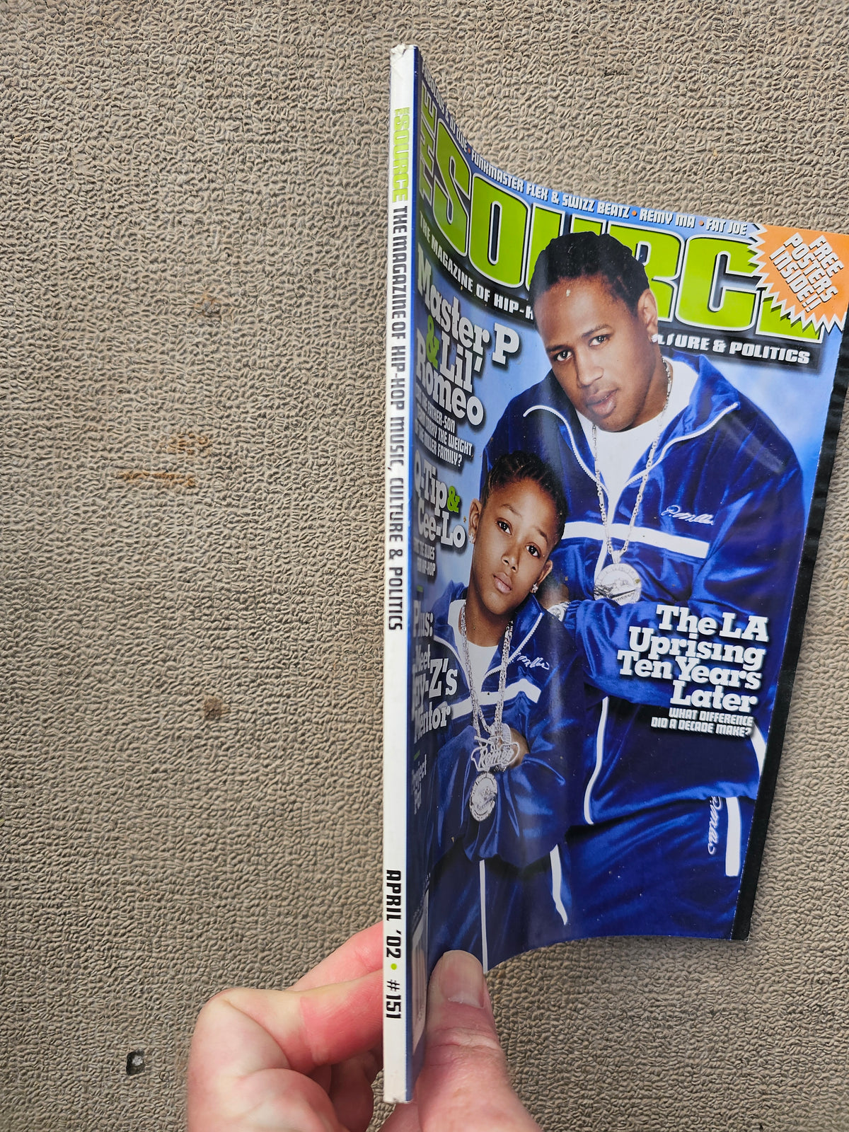Nike basketball advertisement on The Source April 2002 back cover