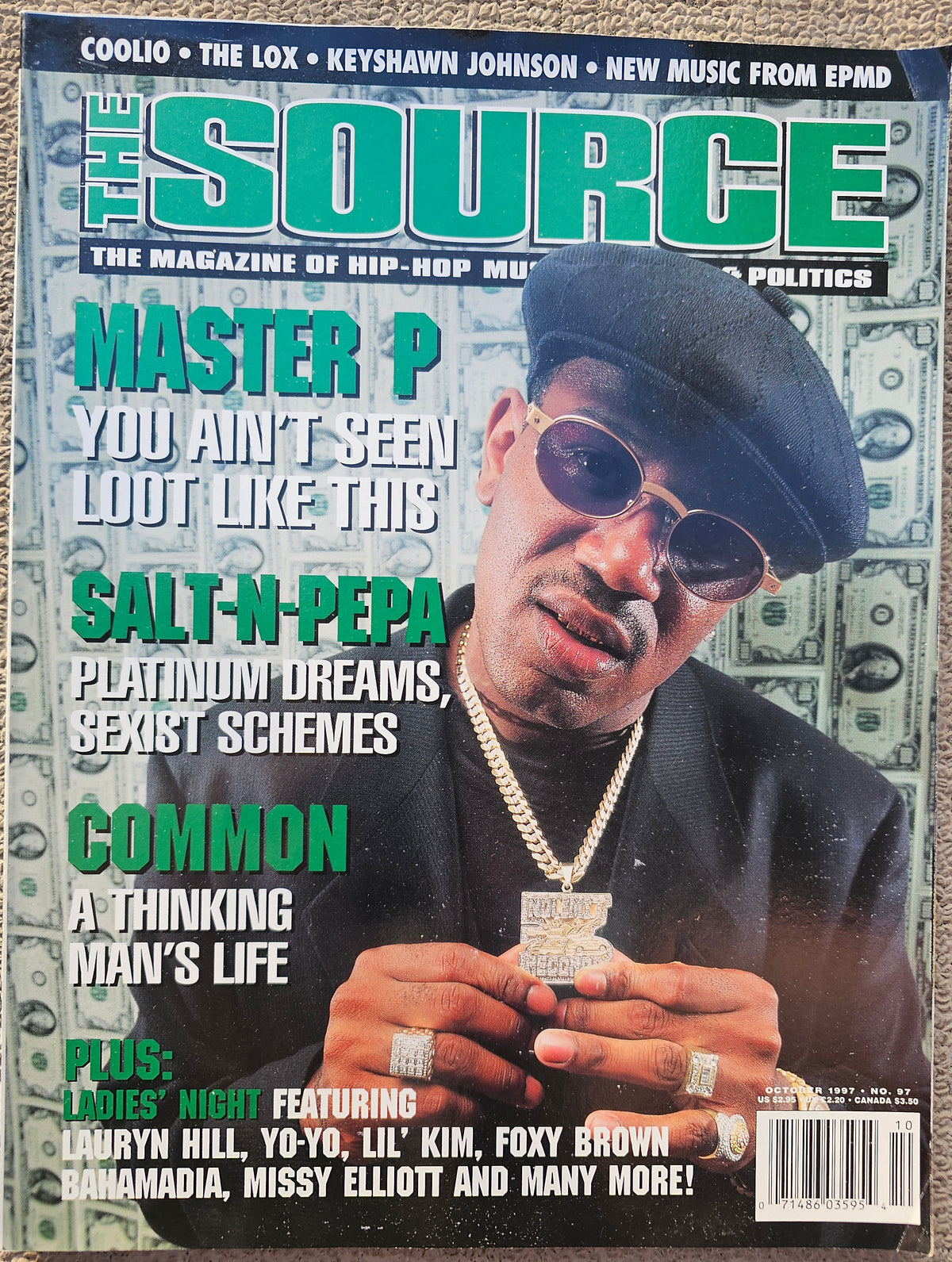 The Source magazine October 1997 issue 97 front cover featuring Master P