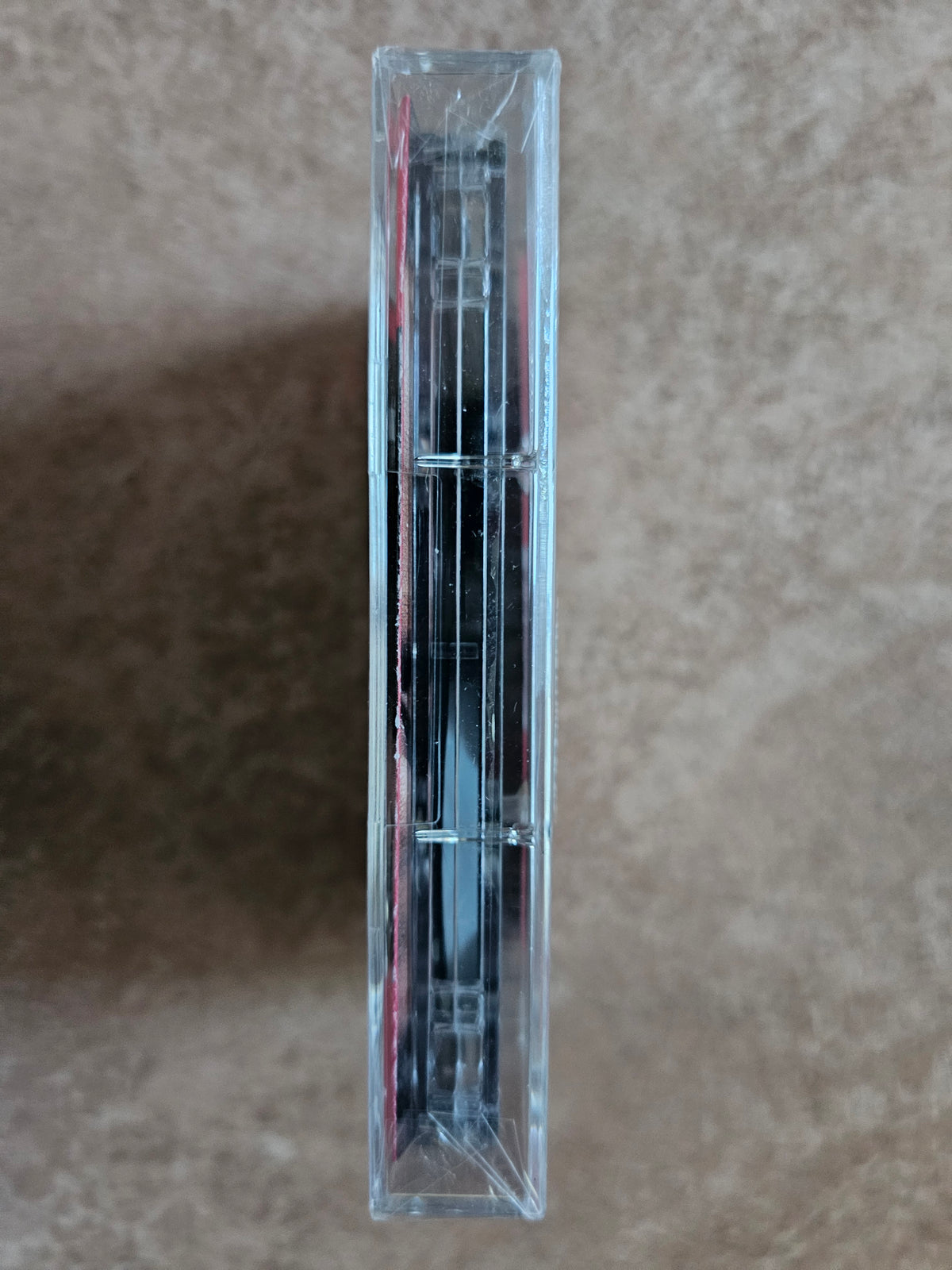 Cassette case edge with visible cracking