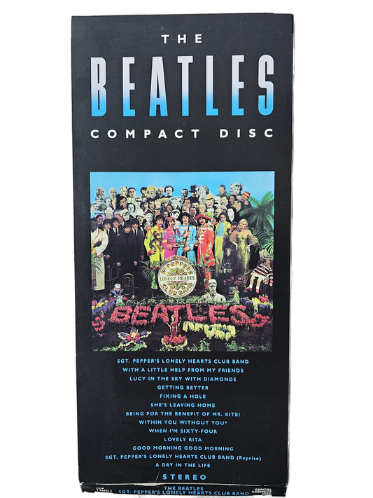 Front of The Beatles Sgt. Pepper CD longbox packaging